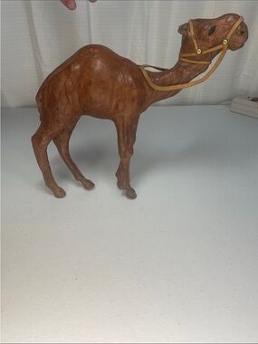 Handcrafted Brown Camel Figurine Sculpture - Home Art Accent